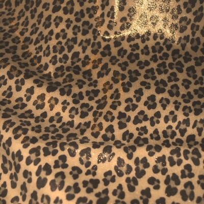 Кожа Свиная Принт золотисто-серый леопард