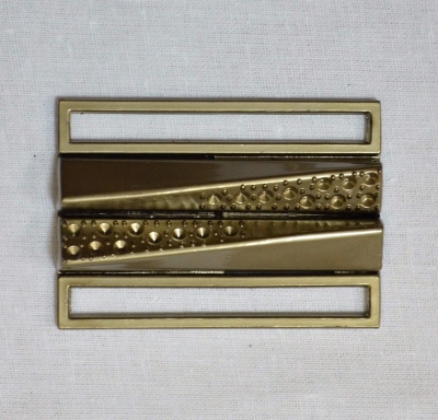 Пряжка 5 см металлическая из двух деталей светлая бронза  