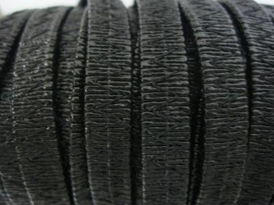 Резинка босоножная в кожаной оплетке 6 мм чёрная Италия