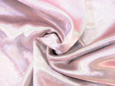 Портьерная ткань Блэкаут цвет светло-розовый рисунок морозное утро
