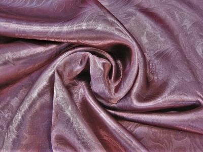 Портьерная ткань Блэкаут цвет бордово-коричневый рисунок морозное утро