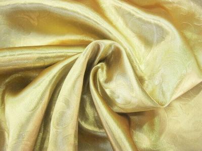 Портьерная ткань Блэкаут цвет золото рисунок растительный вензель