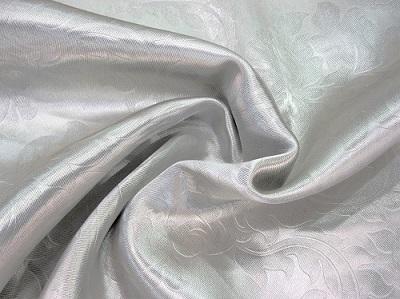 Портьерная ткань Блэкаут цвет серый рисунок растительный вензель
