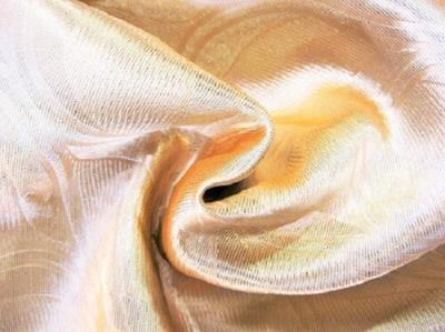 Портьерная ткань Блэкаут цвет розовое золото рисунок морские волны