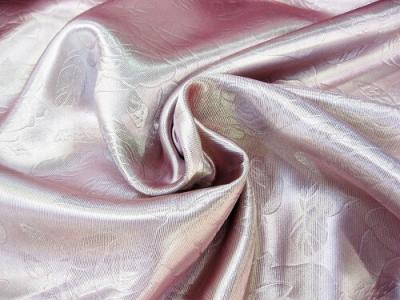 Портьерная ткань Блэкаут цвет розовый рисунок розы