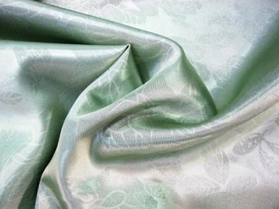 Портьерная ткань Блэкаут цвет зеленый рисунок розы